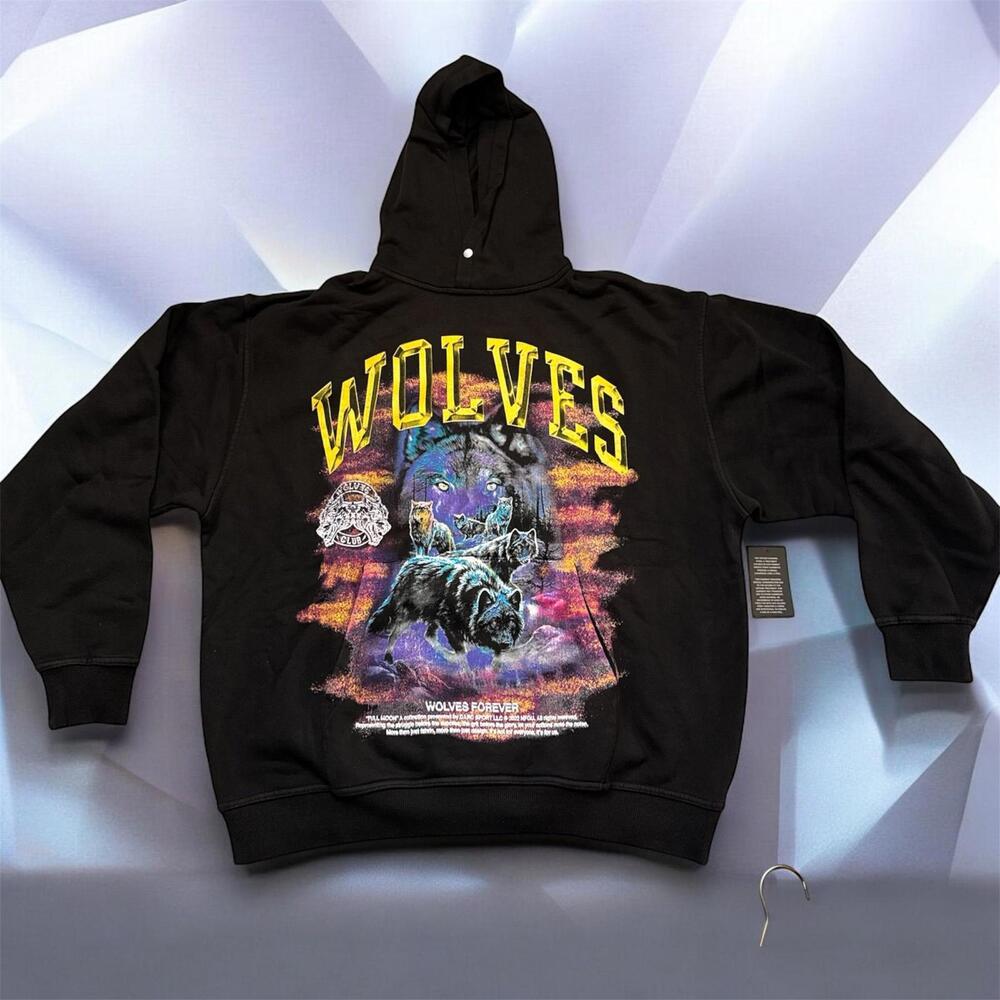 Black Wolves Graphic Hoodie Sweatshirt